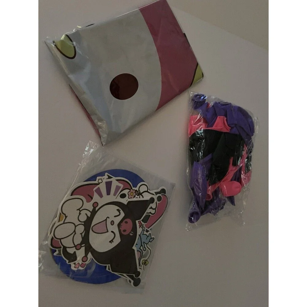 Kawaii Sanrio Kuromi & My Melody Birthday Party Banner Balloons Cake Toppers Set